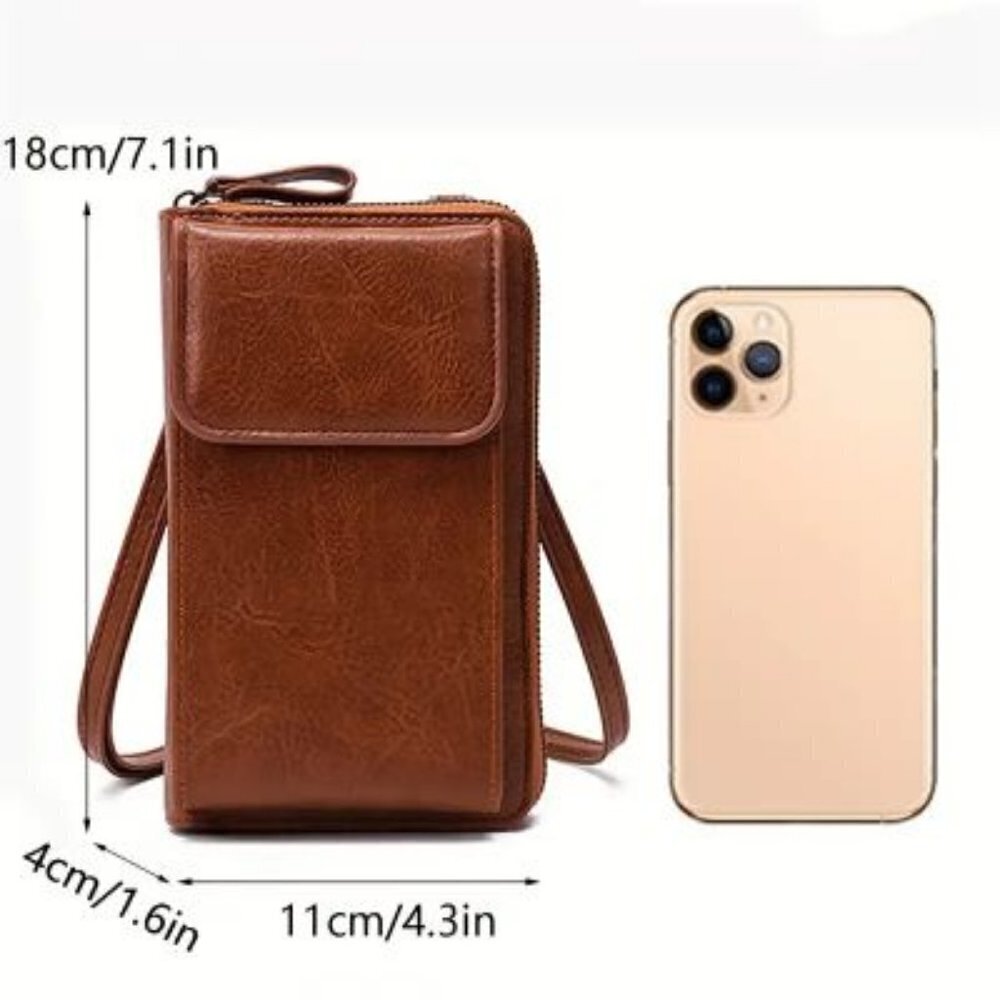All-Match Zipper Shoulder Bag, Trendy Solid Color‎ Phone Bag, Versatile Purse - Picture 4 of 11